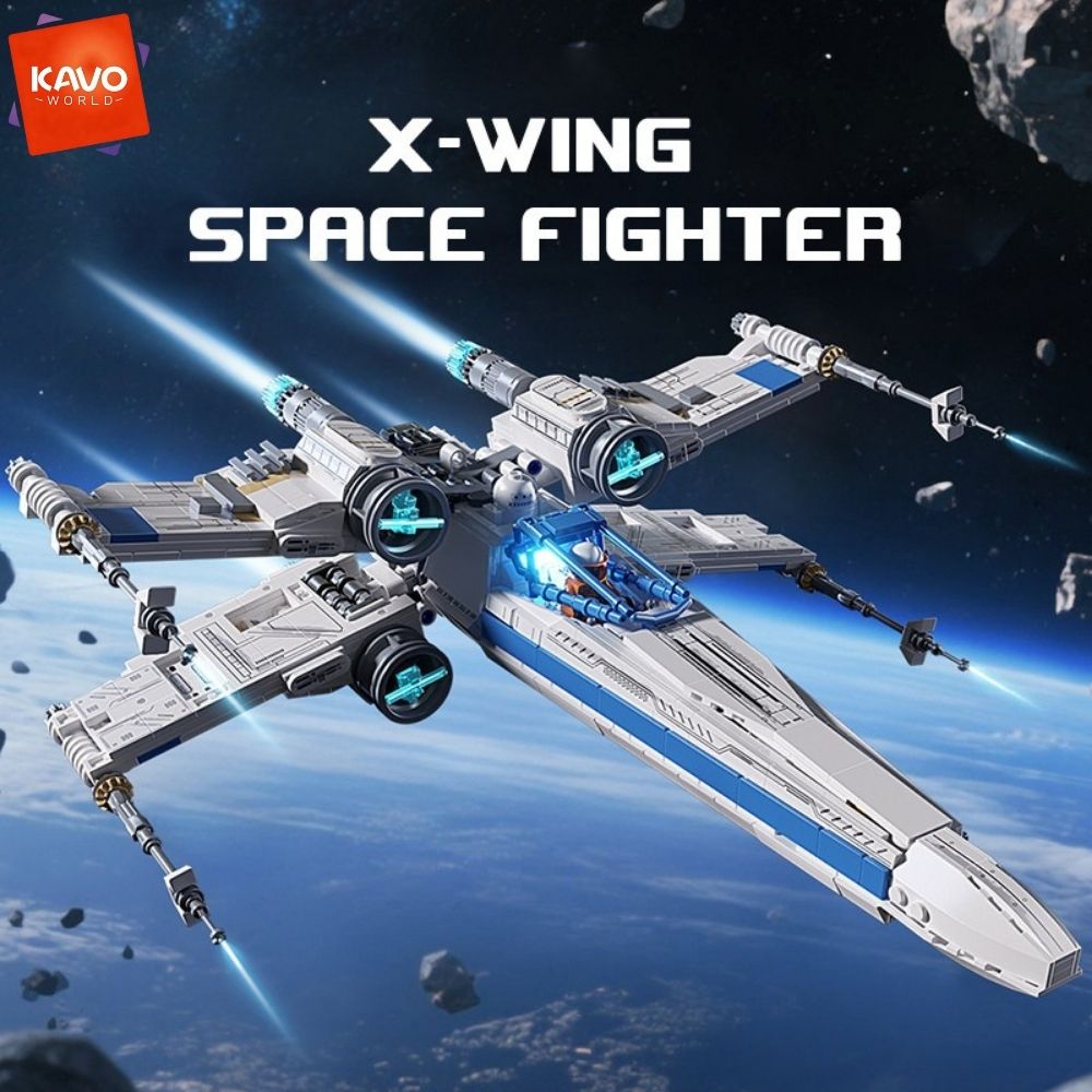 Desk Setup Diy - KAVOWORLD 1271pcs Sci-Fi Space Fighter Building