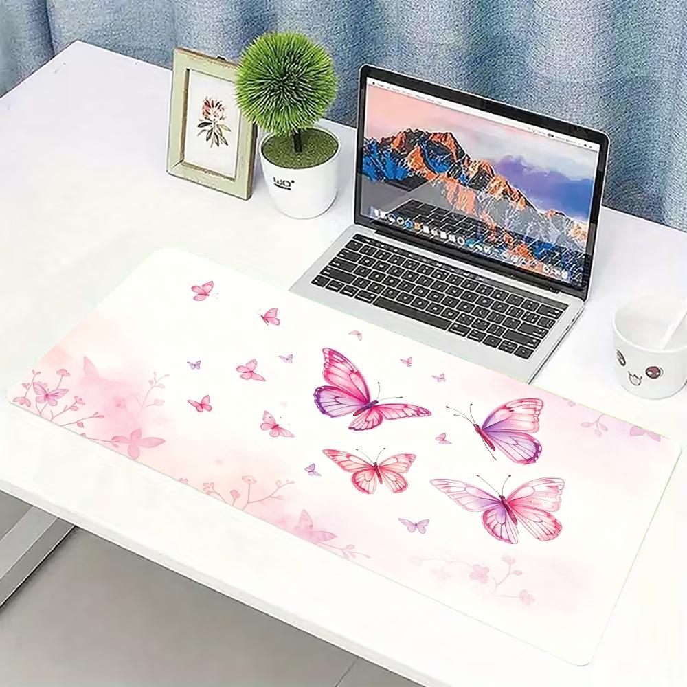 Watercolor Pink Butterfly Larg - Desk Setup Pink review and price