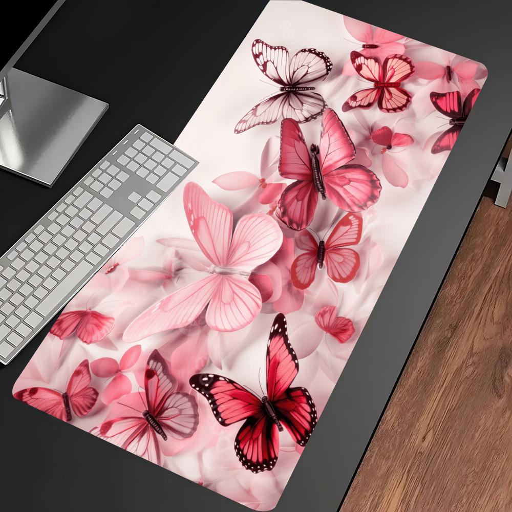 Watercolor Pink Butterfly Larg - Desk Setup Pink review and price