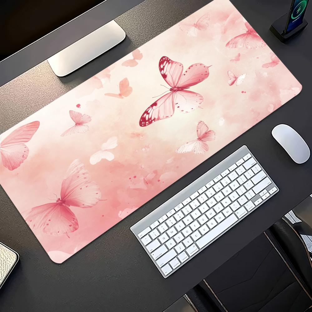 Watercolor Pink Butterfly Larg - Desk Setup Pink review and price