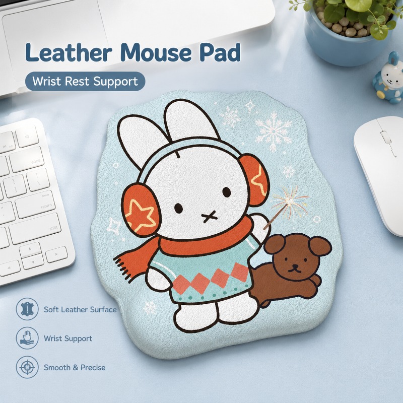 Anime Miffy Leather Mouse Pad  - Desk Setup Office review and price