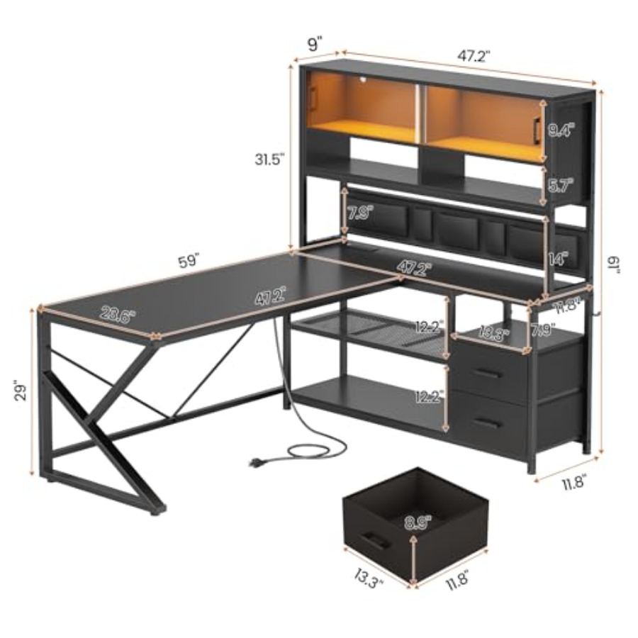 L Shaped Gaming Desk with Stor - Desk Setup L Shaped review and price