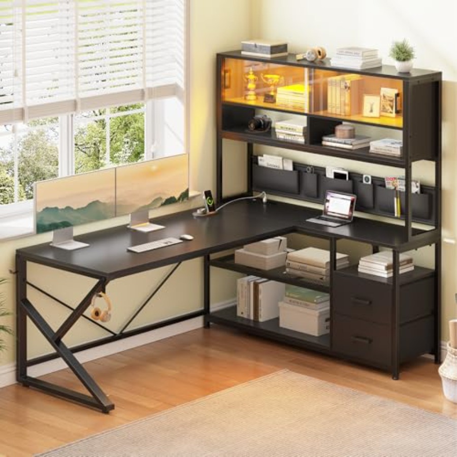 L Shaped Gaming Desk with Stor - Desk Setup L Shaped review and price