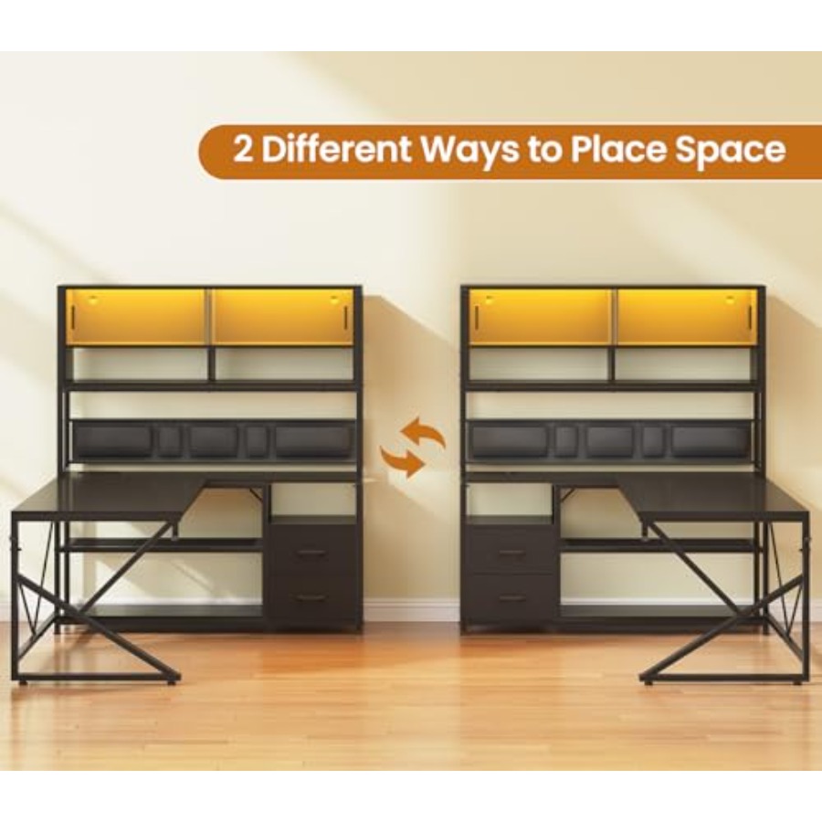 L Shaped Gaming Desk with Stor - Desk Setup L Shaped review and price
