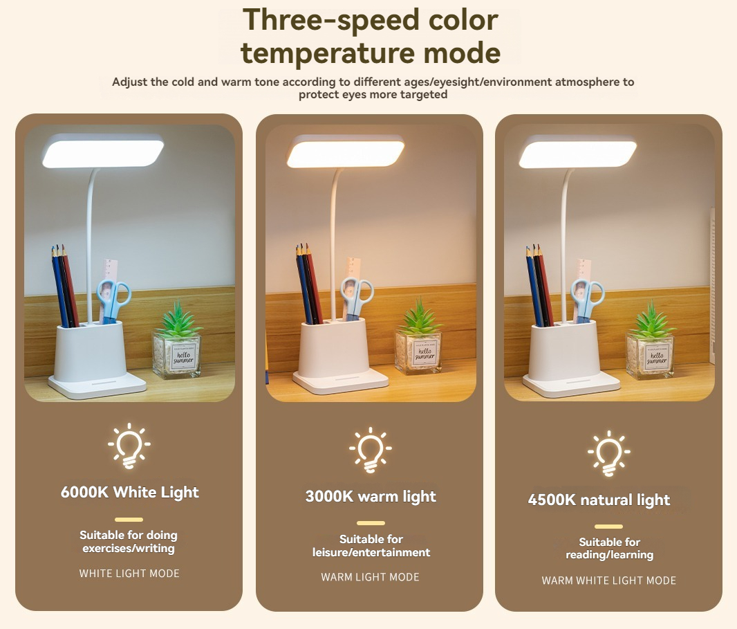 Study Desk Lamp with Pen Stora - Desk Setup Essentials review and price