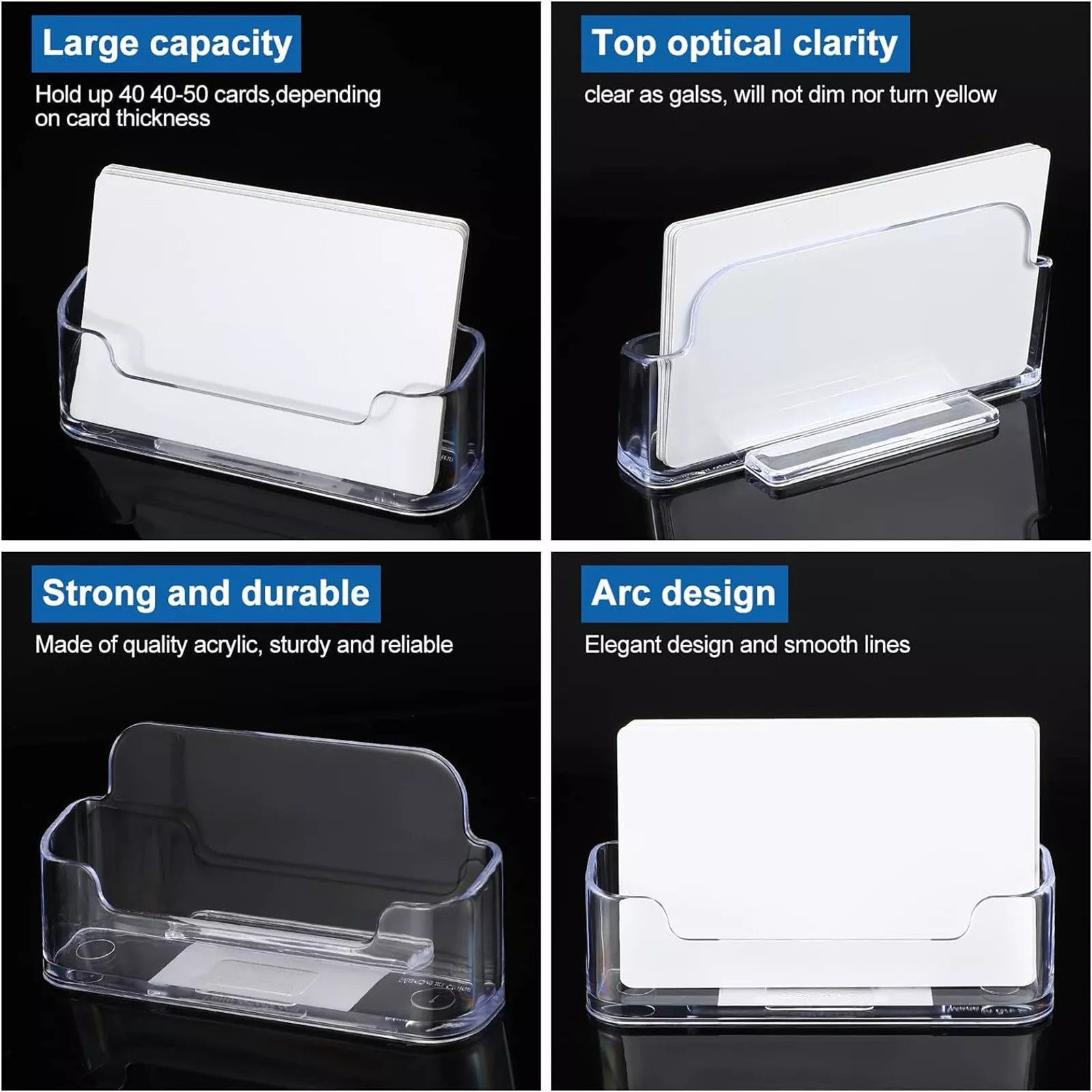 2pcs Clear Acrylic Business Ca - Desk Setup Essentials review and price