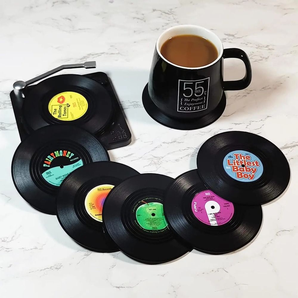 2/4/6PCS Retro Vinyl Record Cu - Desk Setup Retro review and price