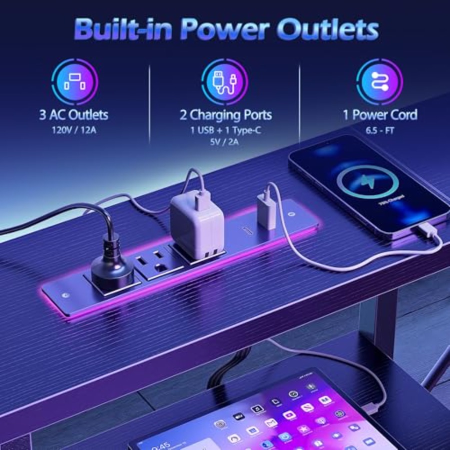49 Inch L Shaped Gaming Desk w - Desk Setup L Shaped review and price