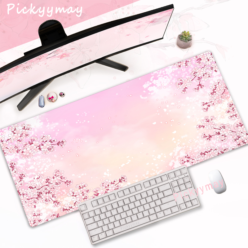 CIFBUY Pink Cherry Blossom Gam - Desk Setup Pink review and price
