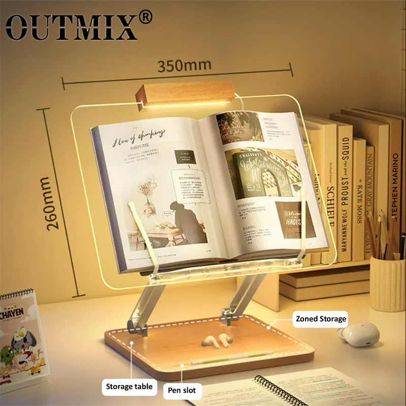 Wooden Reading Stand with Ligh - Desk Setup Pink review and price