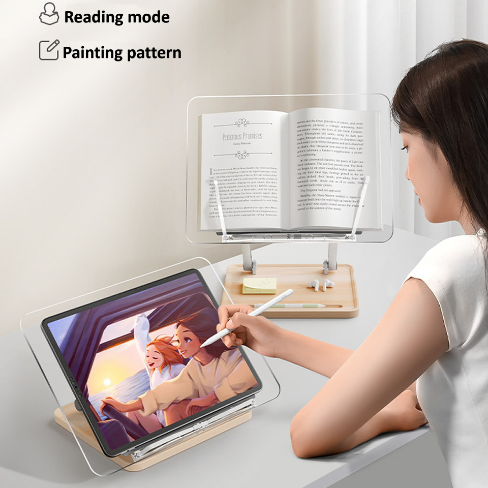 Wooden Reading Stand with Ligh - Desk Setup Pink review and price